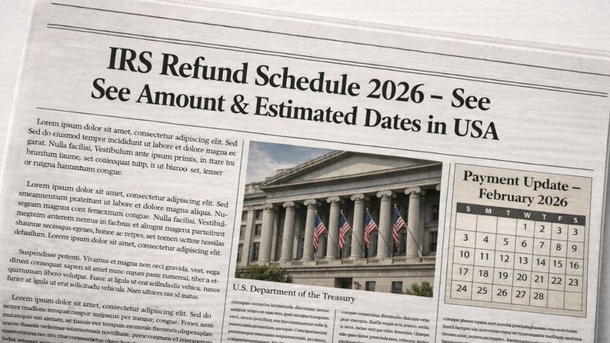 IRS Refund Schedule 2026 – See Amount & Estimated Dates in USA